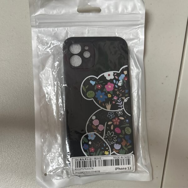 iPhone 12 Bear Flowers (Blk)