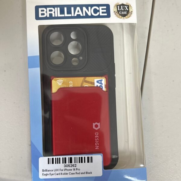 iPhone 14P Brilliance Card Holder Case (Red/Blk)