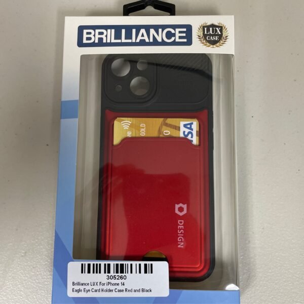 iPhone 14 Brilliance Card Holder Case (Red/Blk)